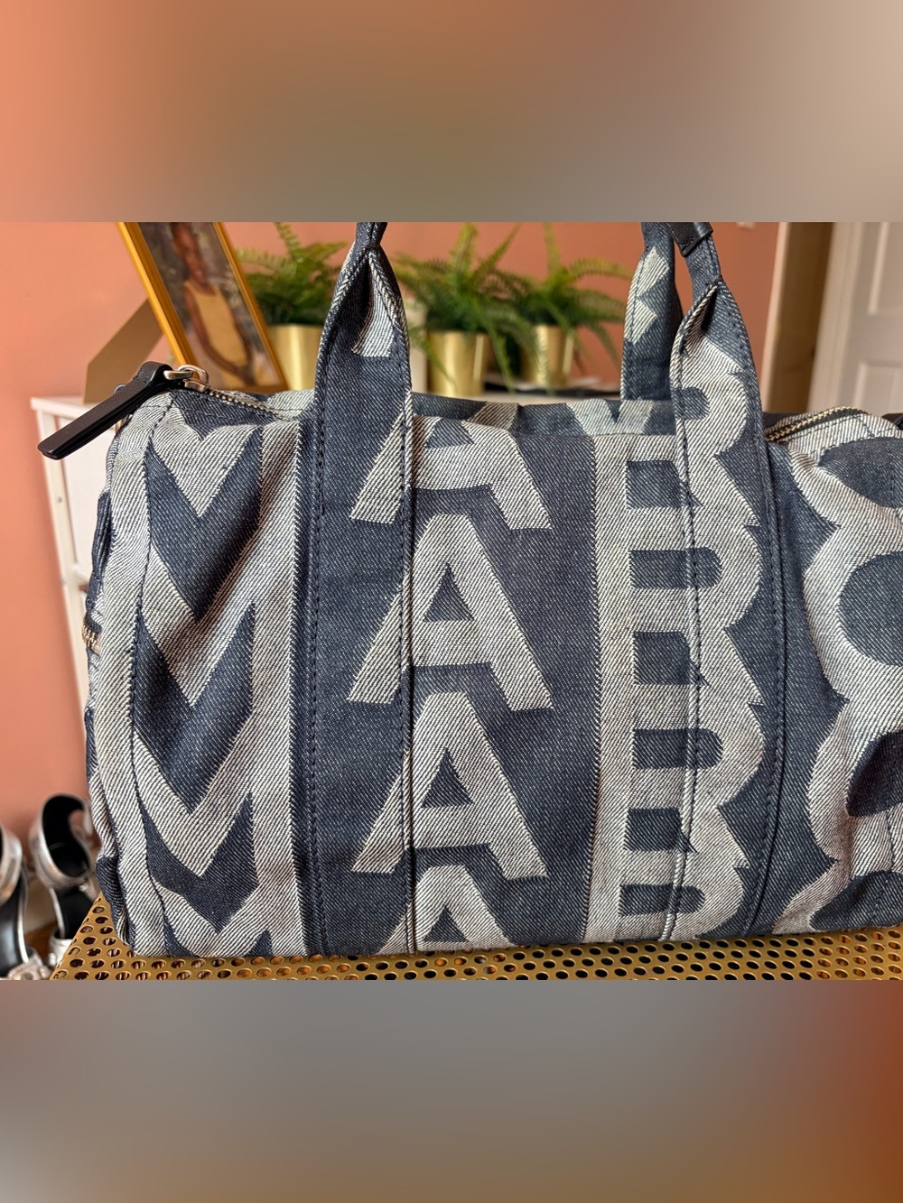 Marc Jacobs Blue Denim duffel  Tote Bag